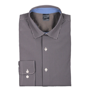 Men’s Long Sleeve Stretch Check - Charcoal