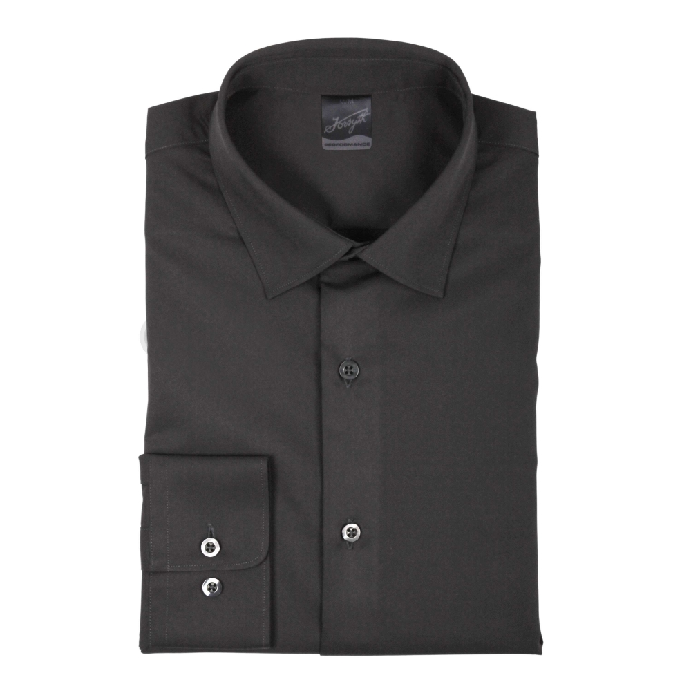 Men’s Long Sleeve Stretch Solid - Charcoal / John Forsyth Shirt Co.